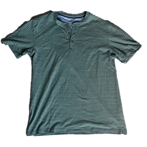 SIZE large green and white original weatherproof vintage striped golf t shirt